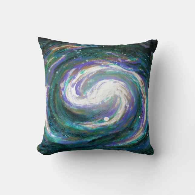 Emerald and Purple Galaxy Cushion (Front)