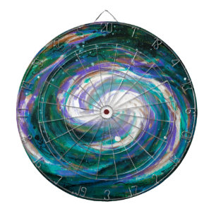 Emerald and Purple Galaxy Dartboard