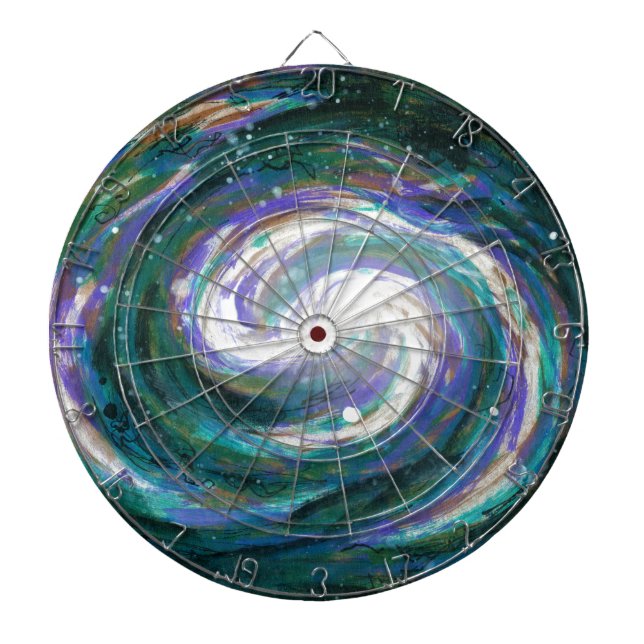 Emerald and Purple Galaxy Dartboard (Front)