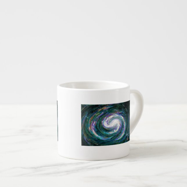 Emerald and Purple Galaxy Espresso Cup (Front Right)