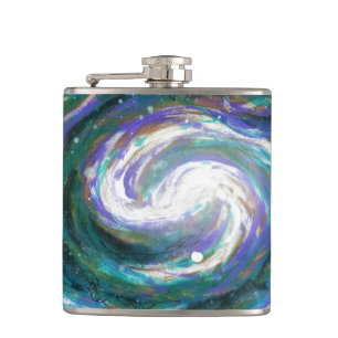 Emerald and Purple Galaxy Hip Flask