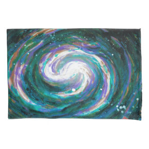 Emerald and Purple Galaxy Pillowcase