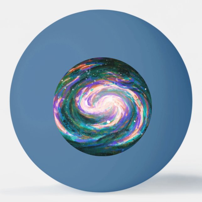 Emerald and Purple Galaxy Ping Pong Ball (Front)