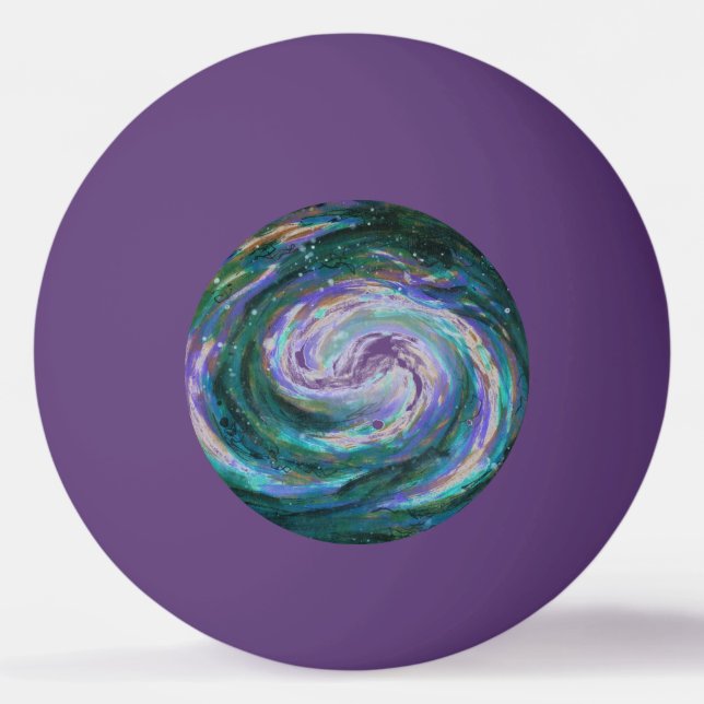 Emerald and Purple Galaxy Ping Pong Ball (Front)