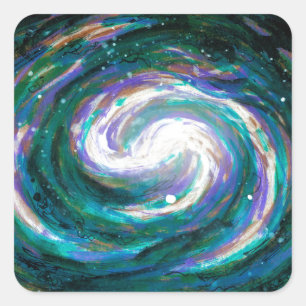 Emerald and Purple Galaxy Square Sticker