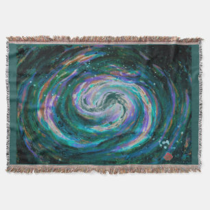 Emerald and Purple Galaxy Throw Blanket