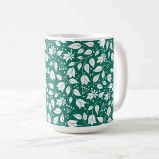 Emerald and White Floral mug
