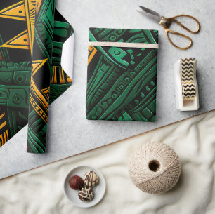 Emerald Ankara Elegance - Green African Ankara  Wrapping Paper