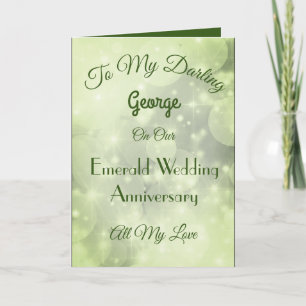 Emerald Anniversary Husband Greeting Card. Card