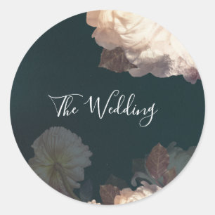 Emerald Antique Vintage Wedding Classic Round Sticker