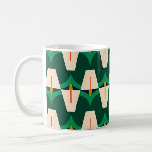 Emerald Arc Modern Green Geometric Pattern Mug