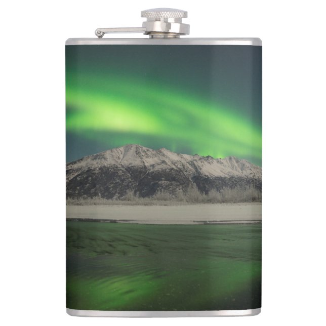 Emerald Aurora Hip Flask (Front)