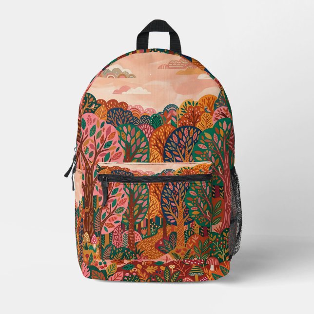 Emerald Autumn Forest Backpack (Front)