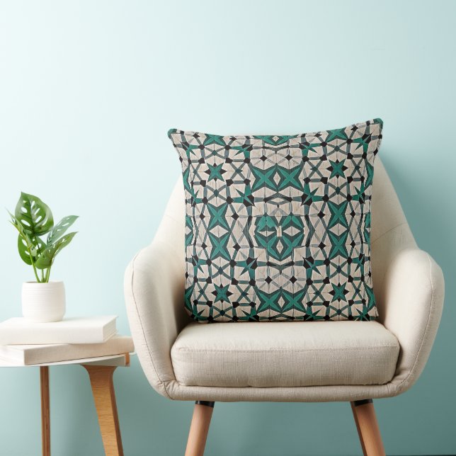 Emerald axis abstract geometric pattern 1284 cushion (Chair)
