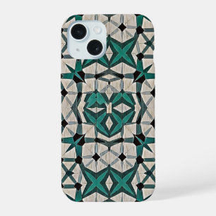 Emerald axis abstract geometric pattern 1284 iPhone 15 case