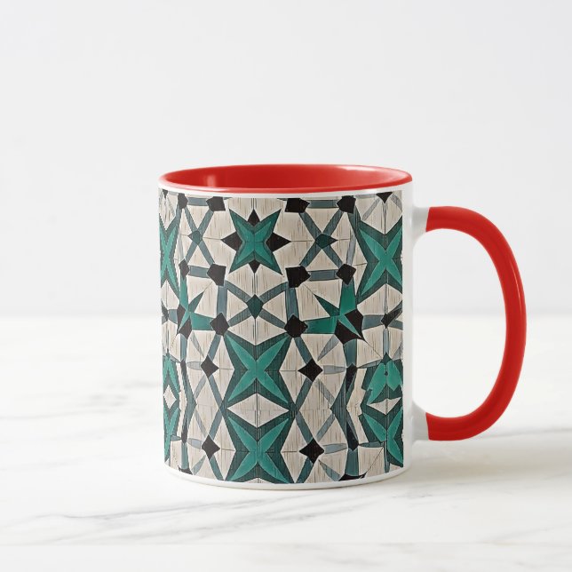 Emerald axis abstract geometric pattern 1284 mug (Right)