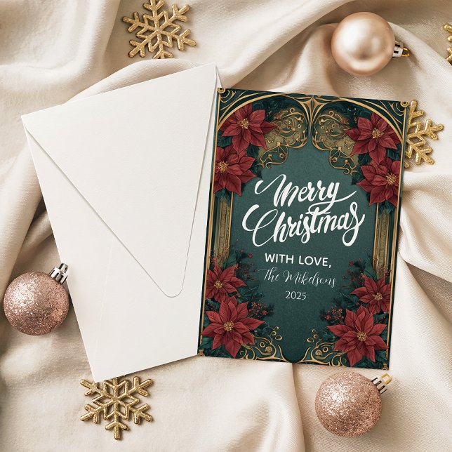 Emerald Baroque Christmas Holiday Card (Creator Uploaded)