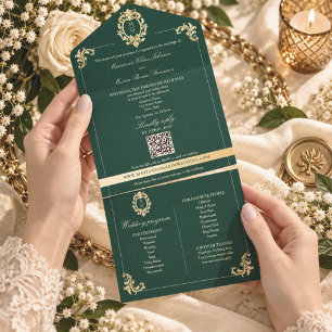 Emerald Baroque QR All-in-One Program Invite