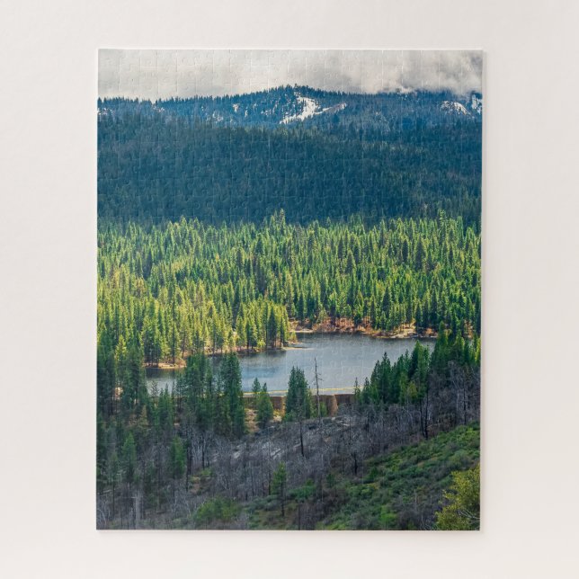 Emerald Basin Beneath Mountain Clouds Jigsaw Puzzle (Vertical)