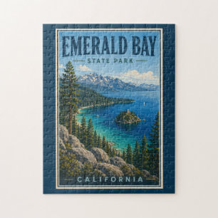 Emerald Bay State Park California Illustration Jigsaw Puzzle