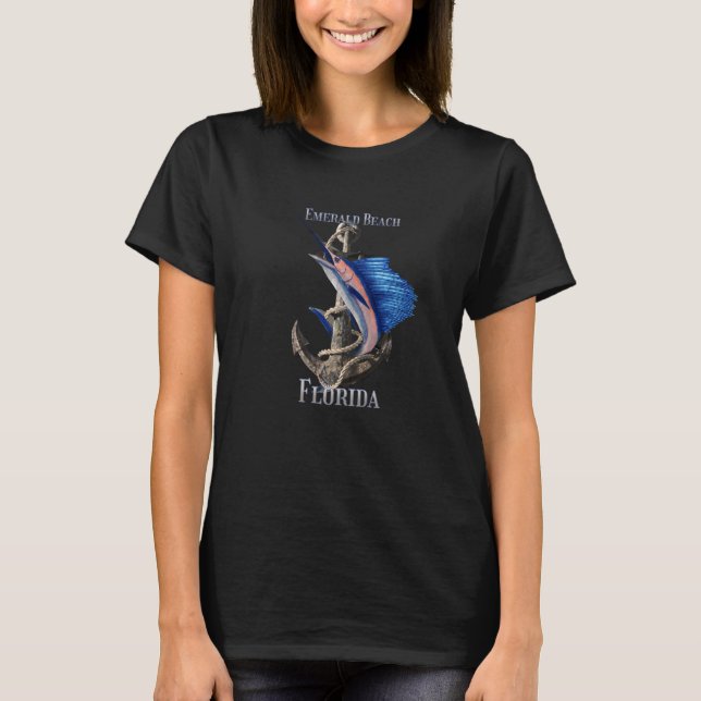 Emerald Beach Florida Swordfish Marlin Ocean Fishi T-Shirt (Front)