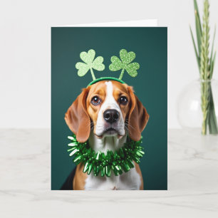 Emerald Beagle Shamrock Fun Card