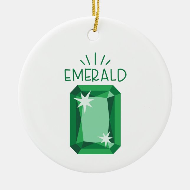 Emerald Birthstone Ceramic Ornament (Front)