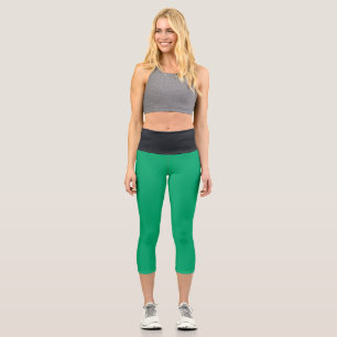 Emerald & Black High Waisted Capris – Customisable