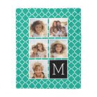 Emerald Black Instagram 5 Photo Collage Monogram