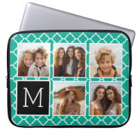 Emerald & Black Instagram 5 Photo Collage Monogram