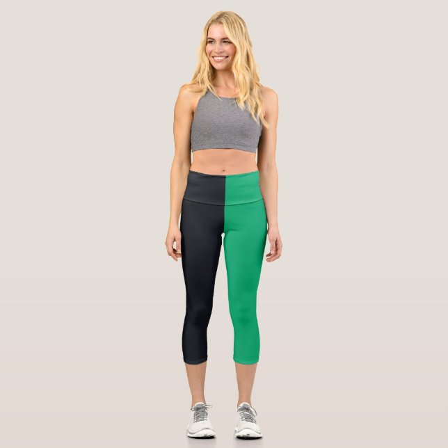 Emerald & Black Split Capris – Customisable (Front)