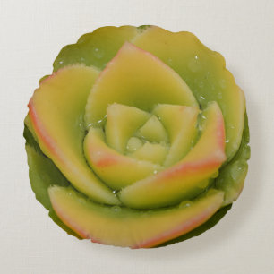 Emerald Bloom: Nature’s Liquid Jewel Round Cushion