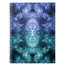 Emerald Blue Crystalline Energy Fractal Art