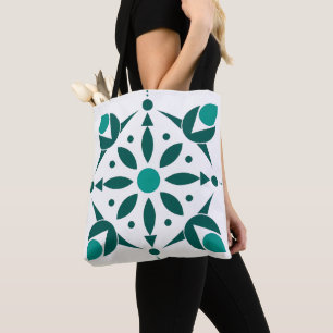 Emerald Botanical Symmetry Tote Bag