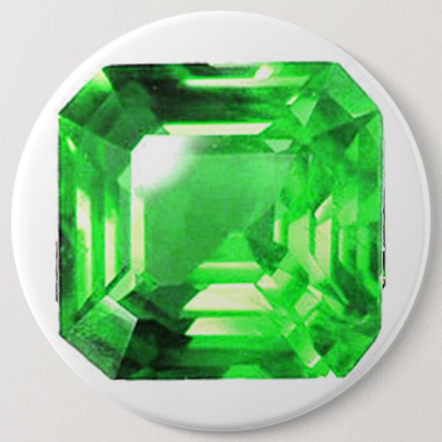 Emerald, Bright Green 6 Cm Round Badge (Front)