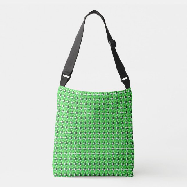 Emerald, Bright Green Crossbody Bag (Front)