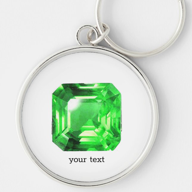 Emerald, Bright Green Key Ring (Front)