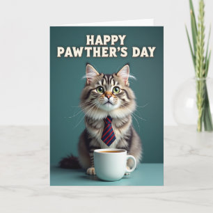 Emerald Cat Pawthers Day Card