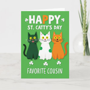 Emerald Cats St Cattys Day Card