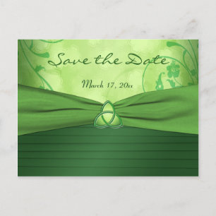 Emerald Celtic Love Knot Save the Date Postcard