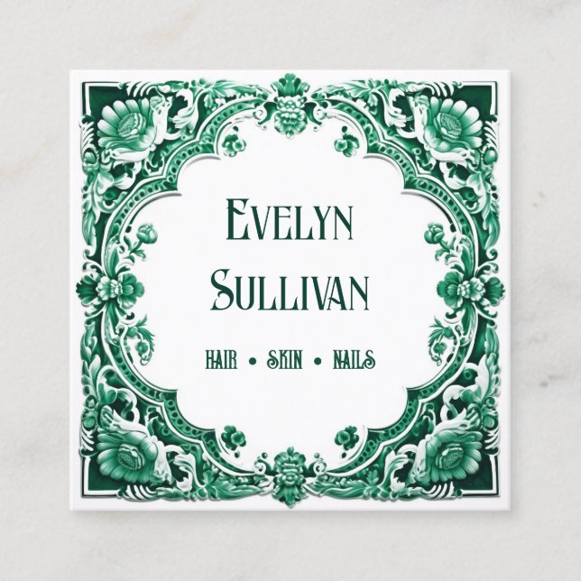 Emerald ceramic inspired business card (Front)
