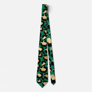 Emerald Cheetah Print  Tie