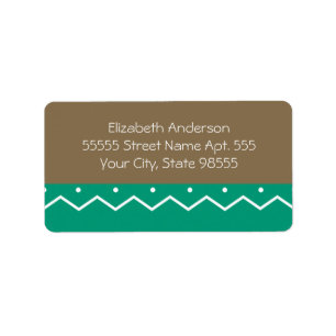 Emerald Chevrons and Polka Dots With Name Label