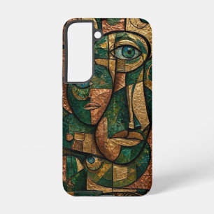 Emerald Copper Gold Cubist Triple Faces Samsung Galaxy Case