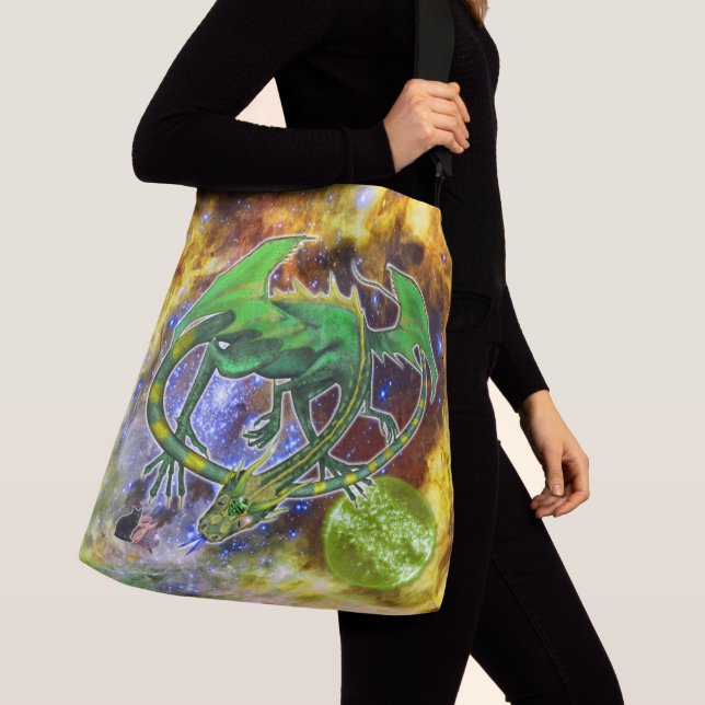 Emerald Cosmic Dragon Crossbody Bag (Close Up)