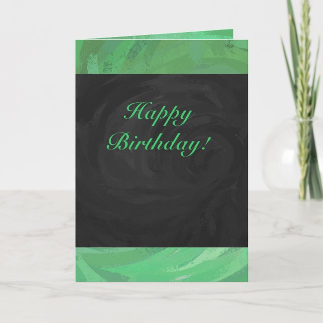 Emerald Cream and Black Party Card (Front)