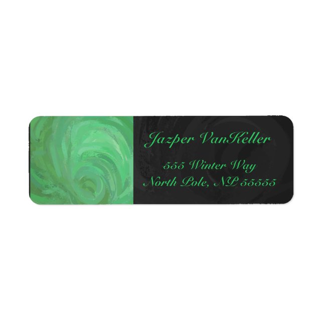 Emerald Cream and Black Party Return Address Label (Front)