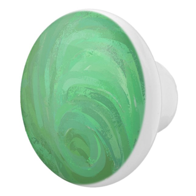 Emerald Cream Ceramic Knob (Right)