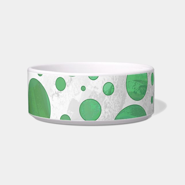 Emerald Cream Polka Dot Bowl (Right)