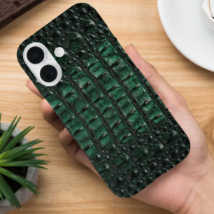 Emerald Crocodile Leather Luxury Exotic Skin iPhone 16 Case